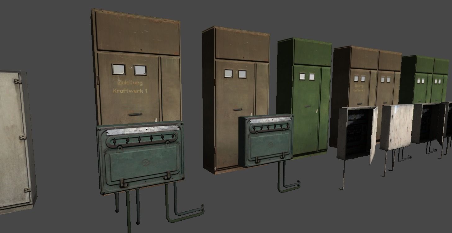 Power supply props collection Low-poly 3D model_9