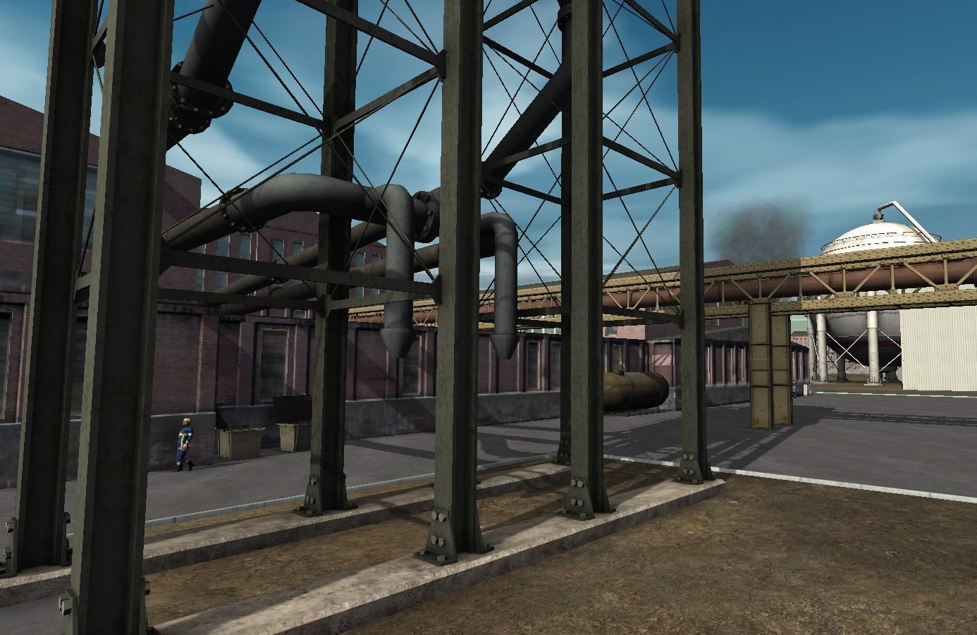 Pipe construction set Low-poly 3D model_1