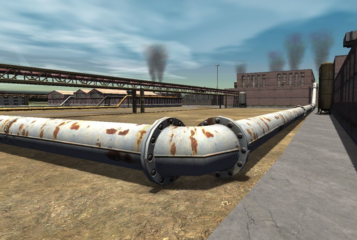 Pipe construction set Low-poly 3D model_5