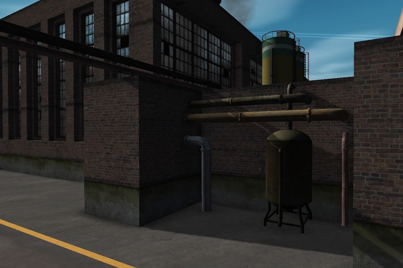 Pipe construction set Low-poly 3D model_2