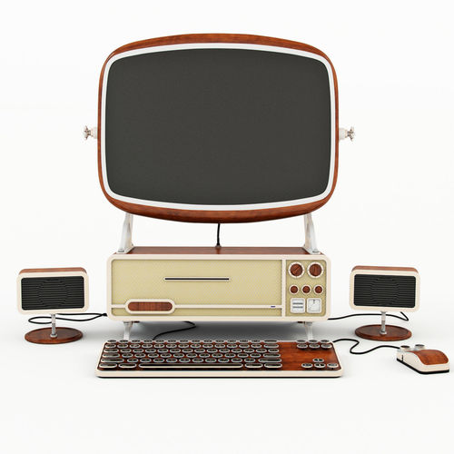 Computer old stile 3D model
