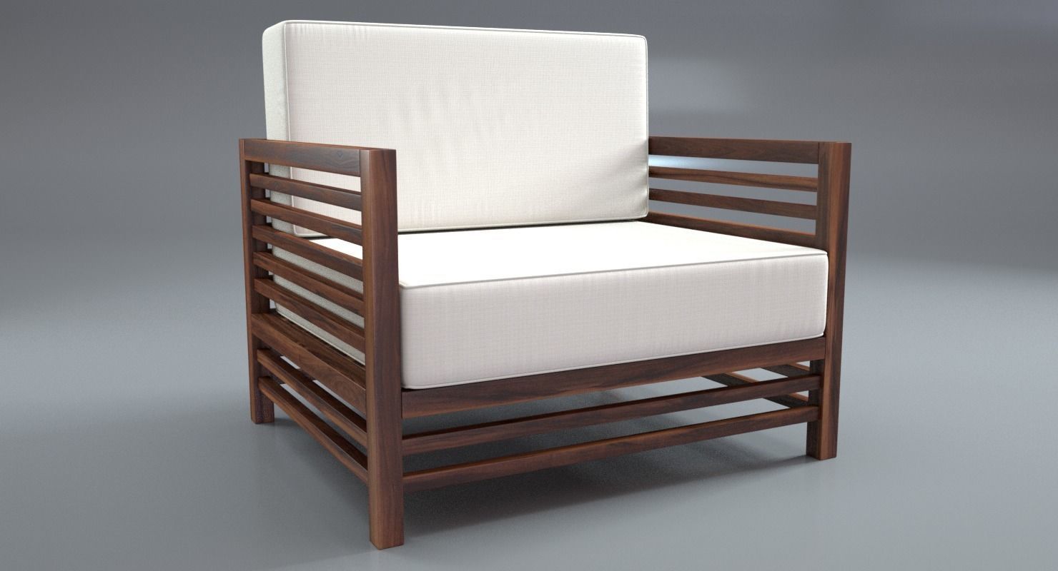 Antique Outdoor Chair 3D model_6