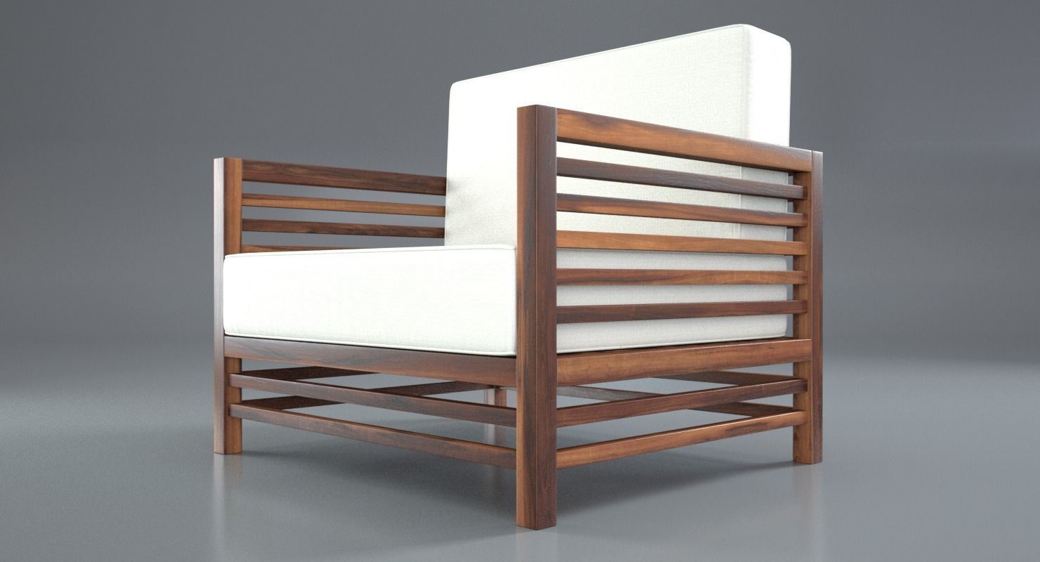 Antique Outdoor Chair 3D model_3