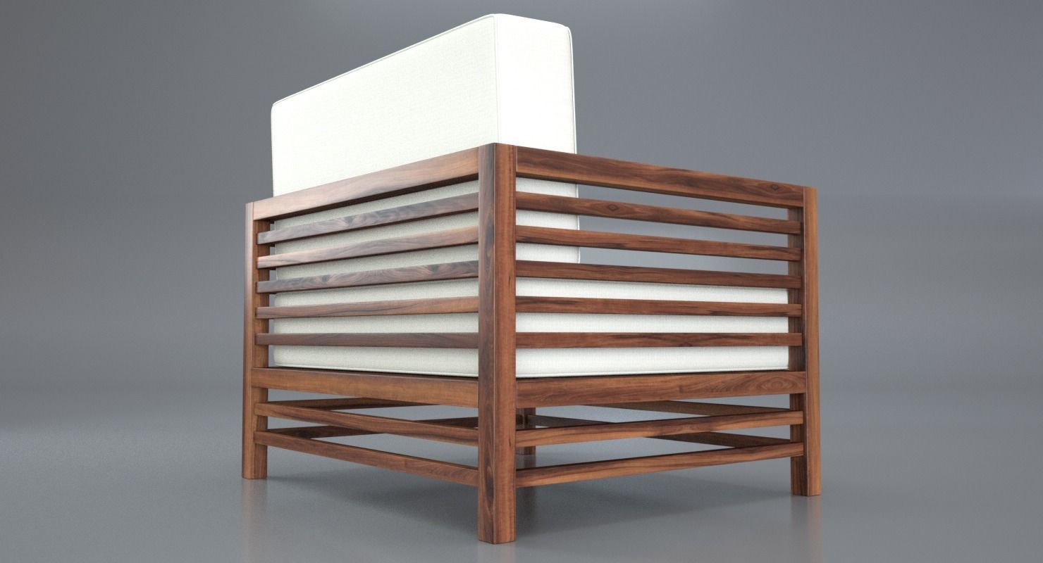 Antique Outdoor Chair 3D model_8