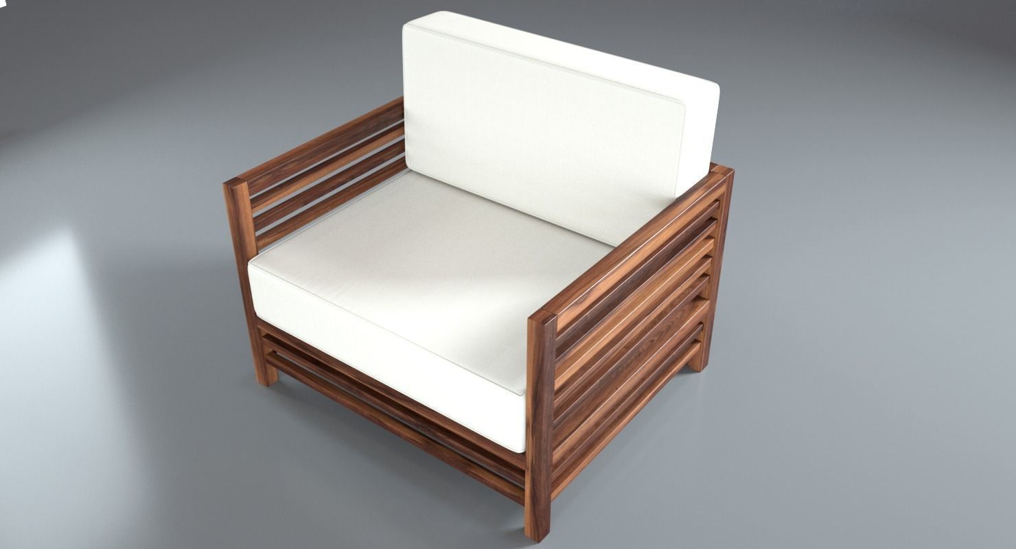 Antique Outdoor Chair 3D model_7