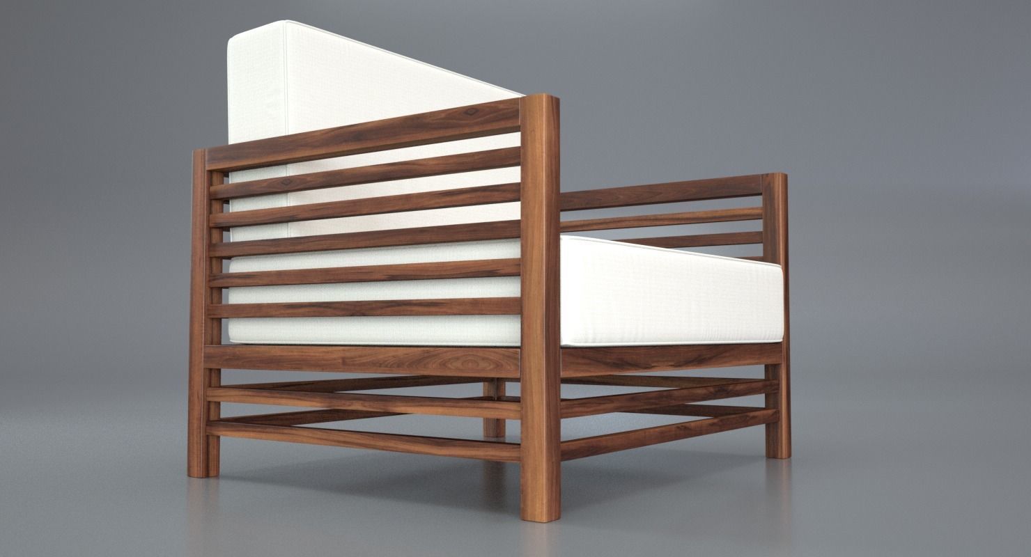 Antique Outdoor Chair 3D model_5