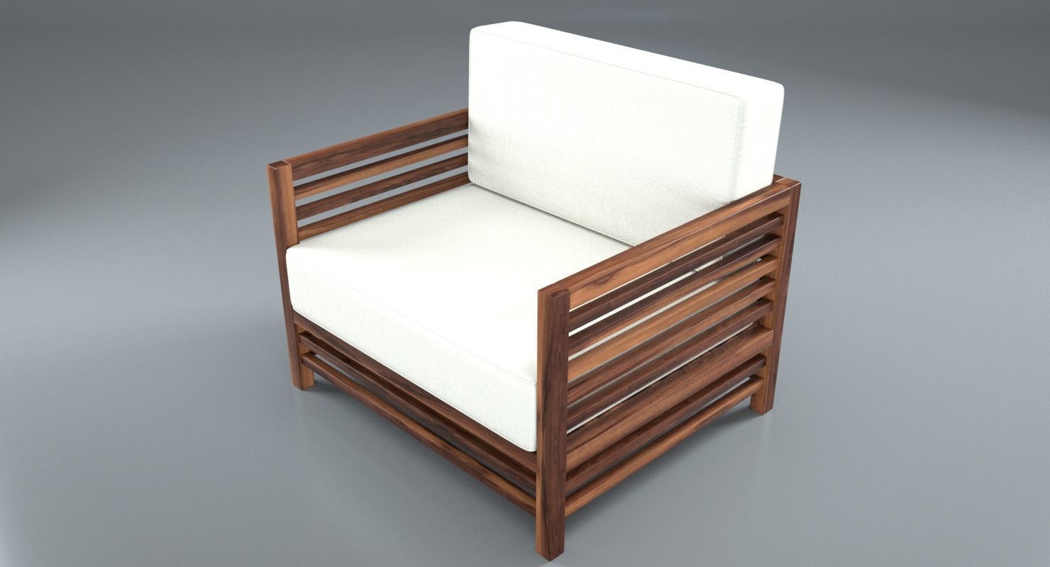 Antique Outdoor Chair 3D model_4