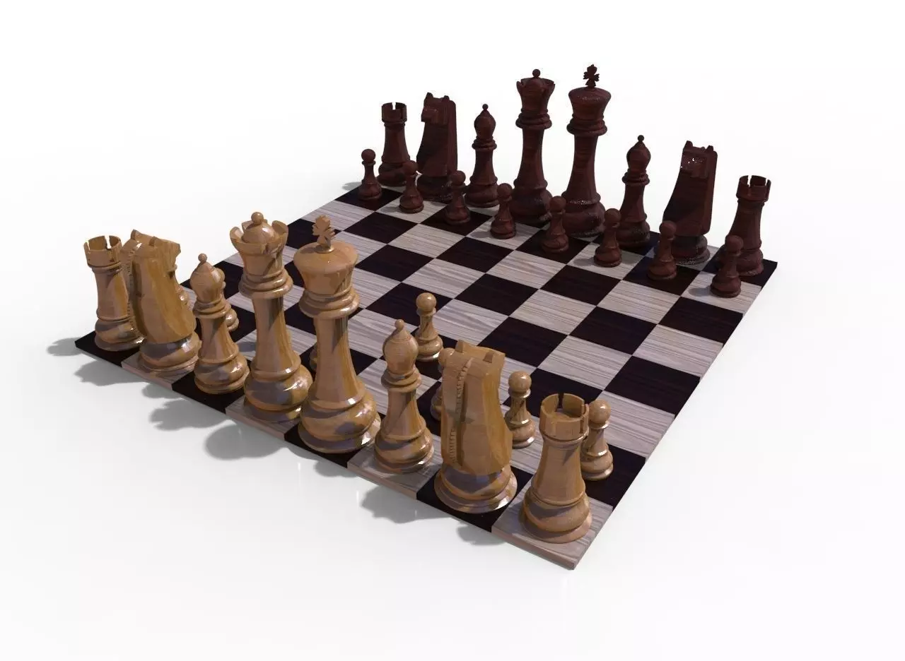 Chess Board 3D model_0