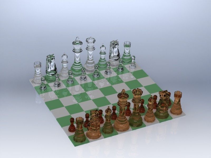 Chess Board 3D model_3