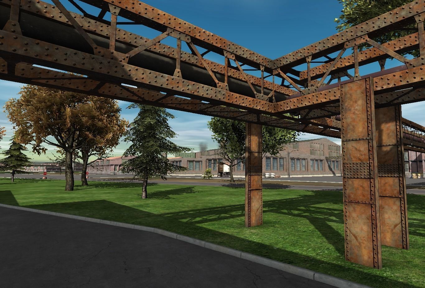 Beam and truss construction set Low-poly 3D model_6