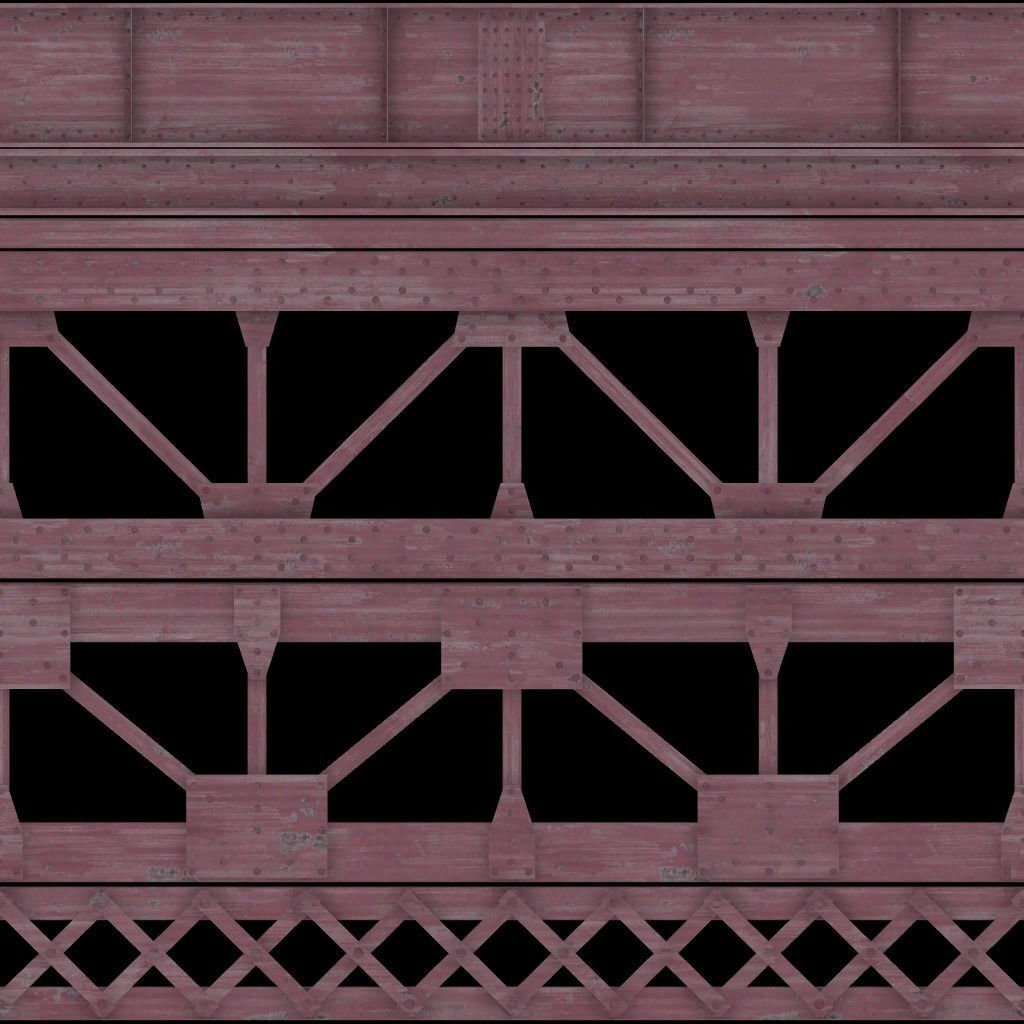 Beam and truss construction set Low-poly 3D model_13