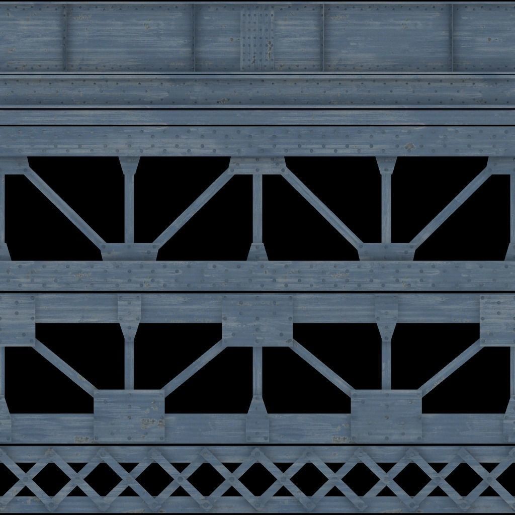 Beam and truss construction set Low-poly 3D model_12