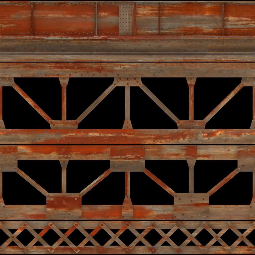 Beam and truss construction set Low-poly 3D model_19