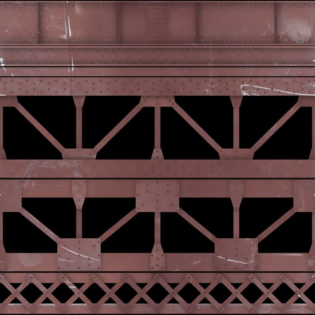 Beam and truss construction set Low-poly 3D model_24