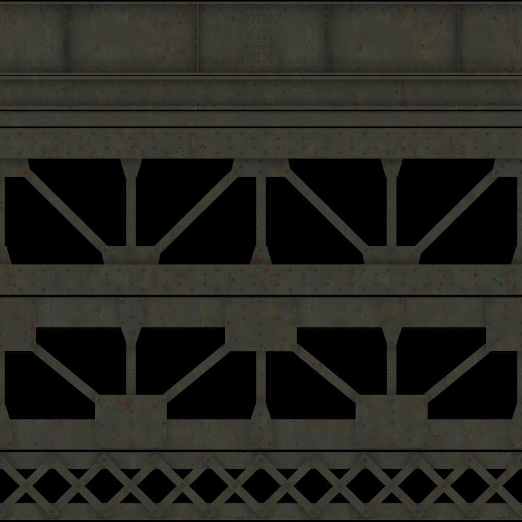 Beam and truss construction set Low-poly 3D model_17