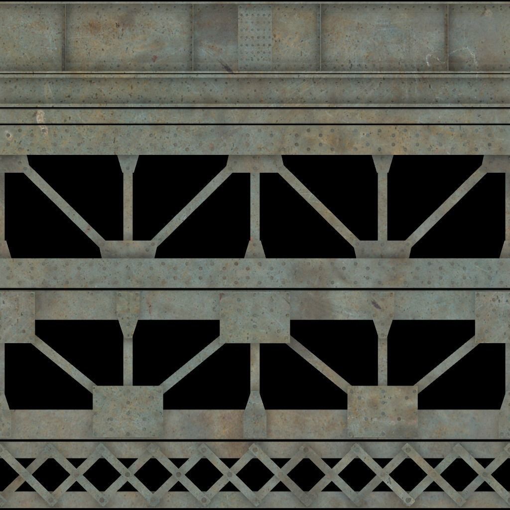 Beam and truss construction set Low-poly 3D model_22