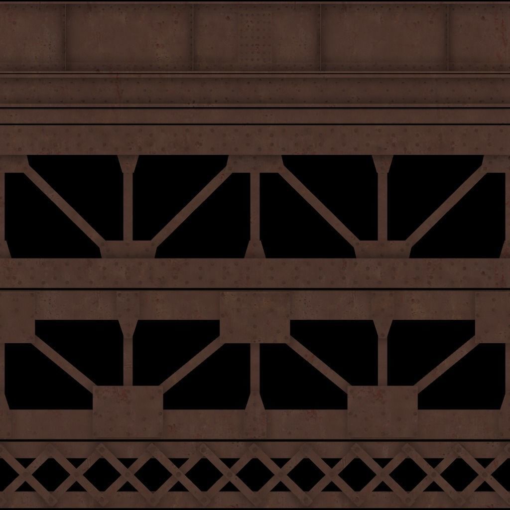 Beam and truss construction set Low-poly 3D model_18