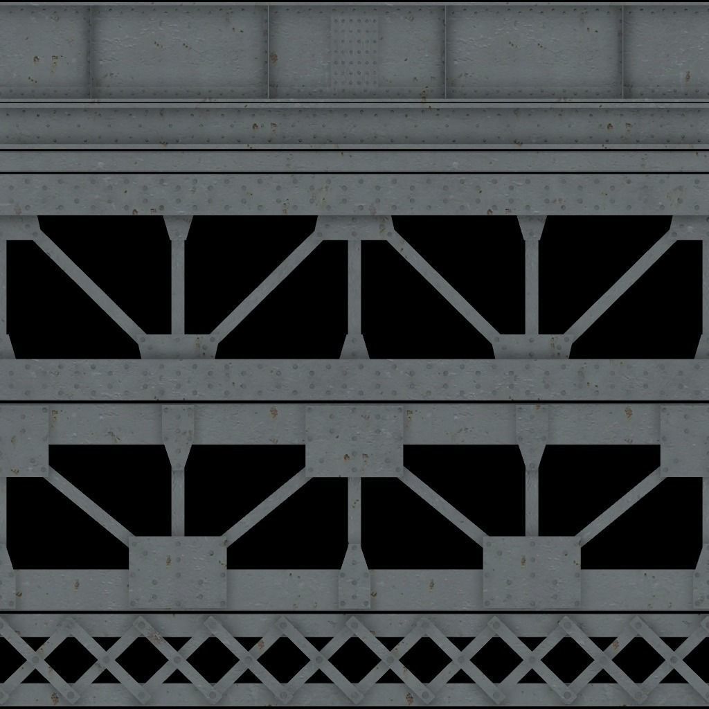 Beam and truss construction set Low-poly 3D model_10