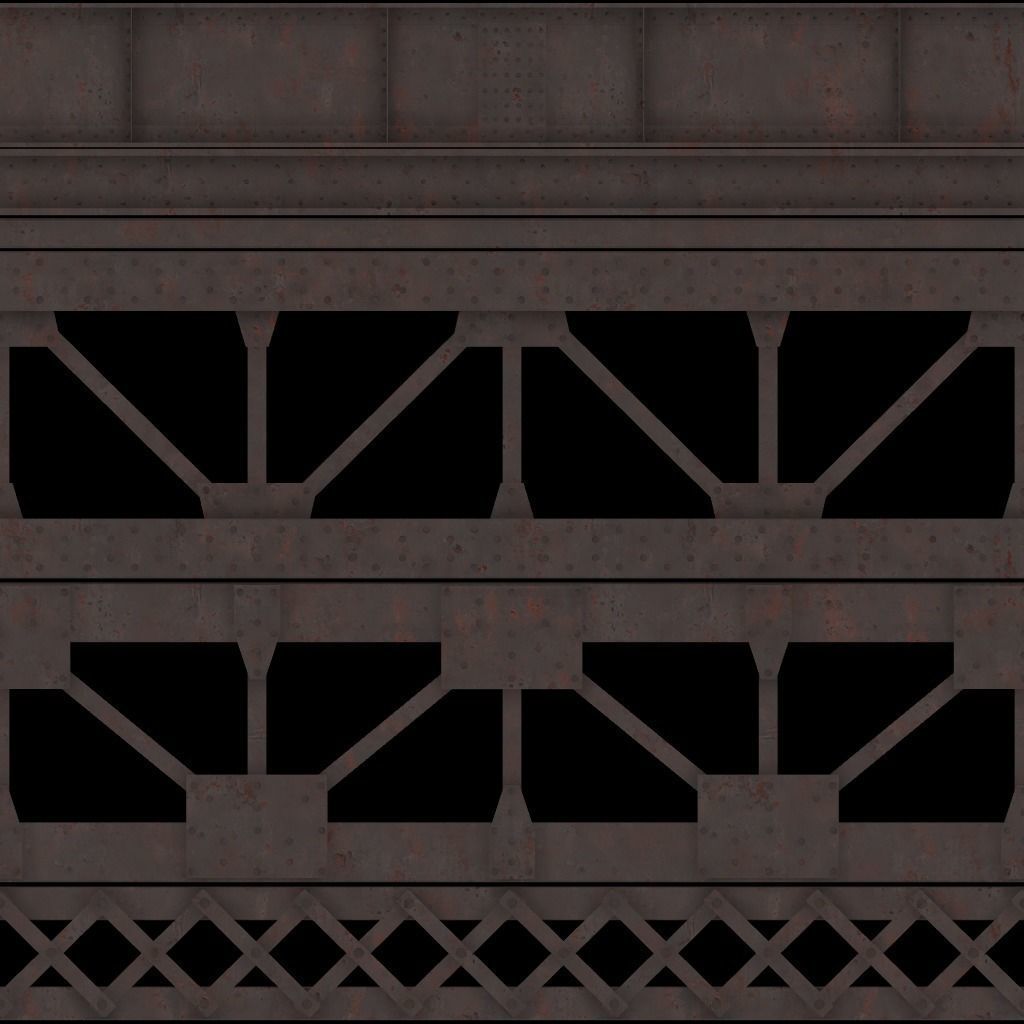 Beam and truss construction set Low-poly 3D model_16