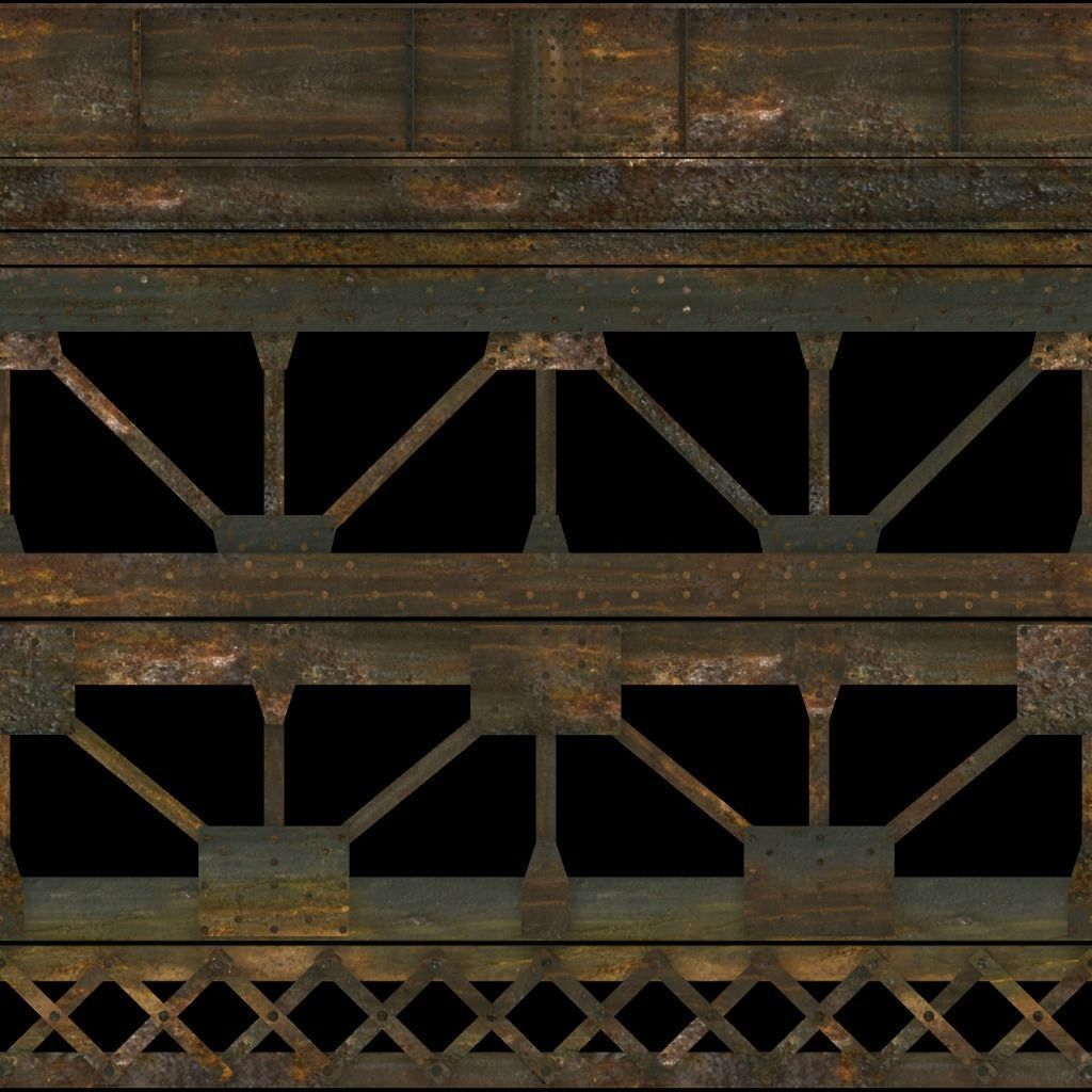 Beam and truss construction set Low-poly 3D model_8