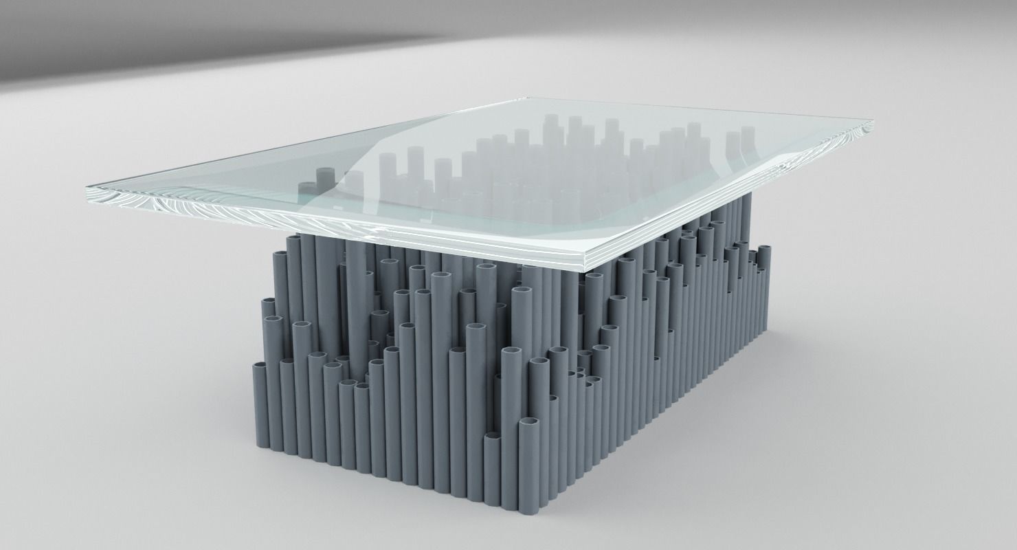 Glass PVC Table 3D model_4