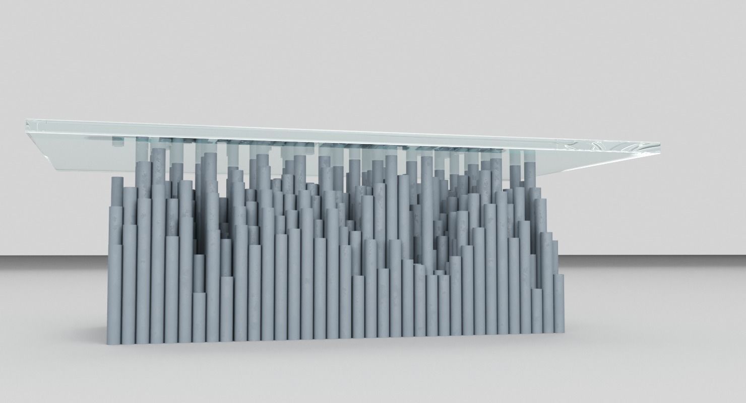 Glass PVC Table 3D model_6