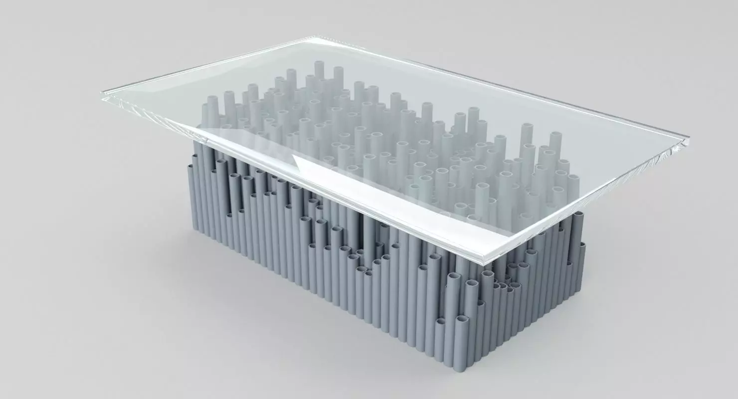 Glass PVC Table 3D model_0