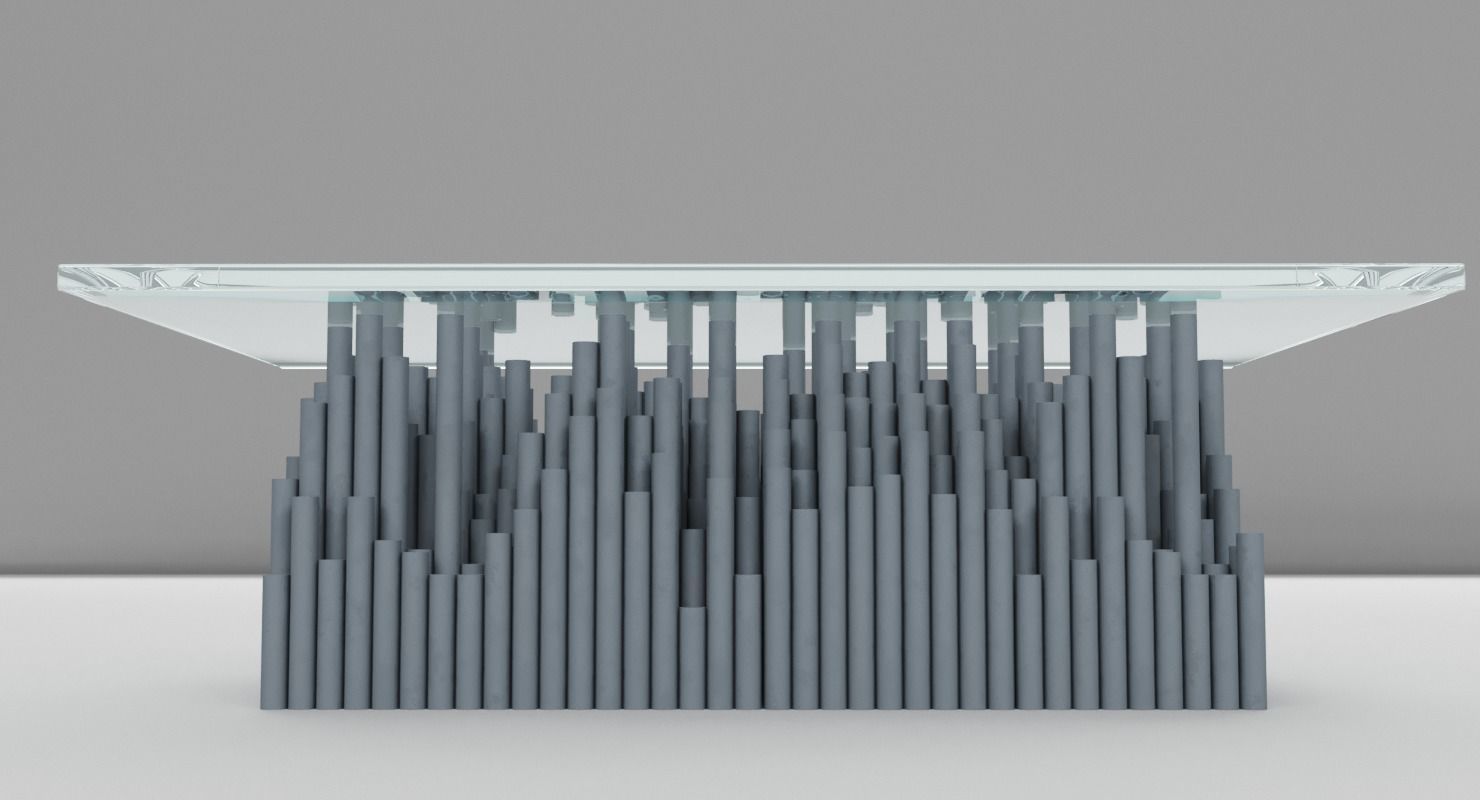 Glass PVC Table 3D model_5