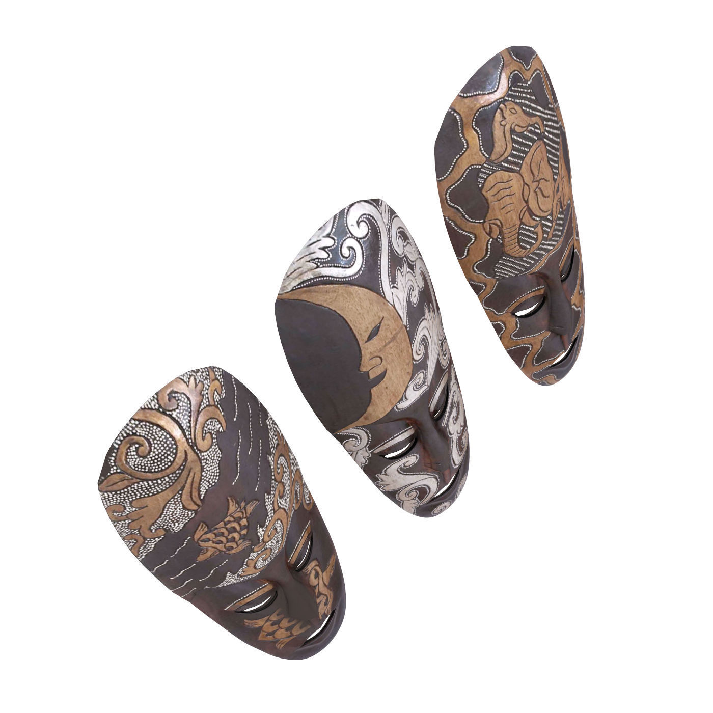 African masks  3D model_2