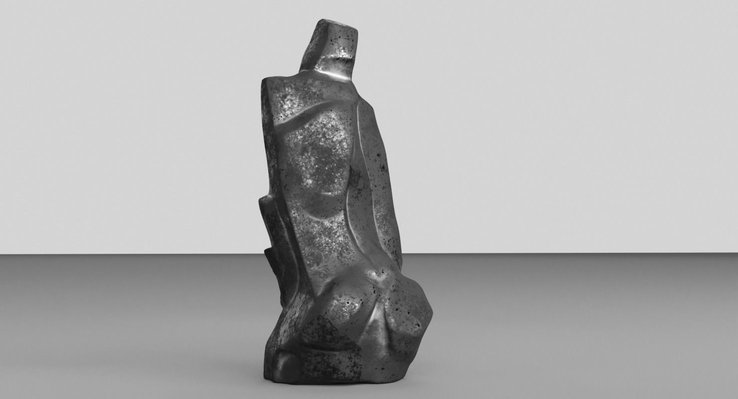 Woman With a Fan 3D model_7