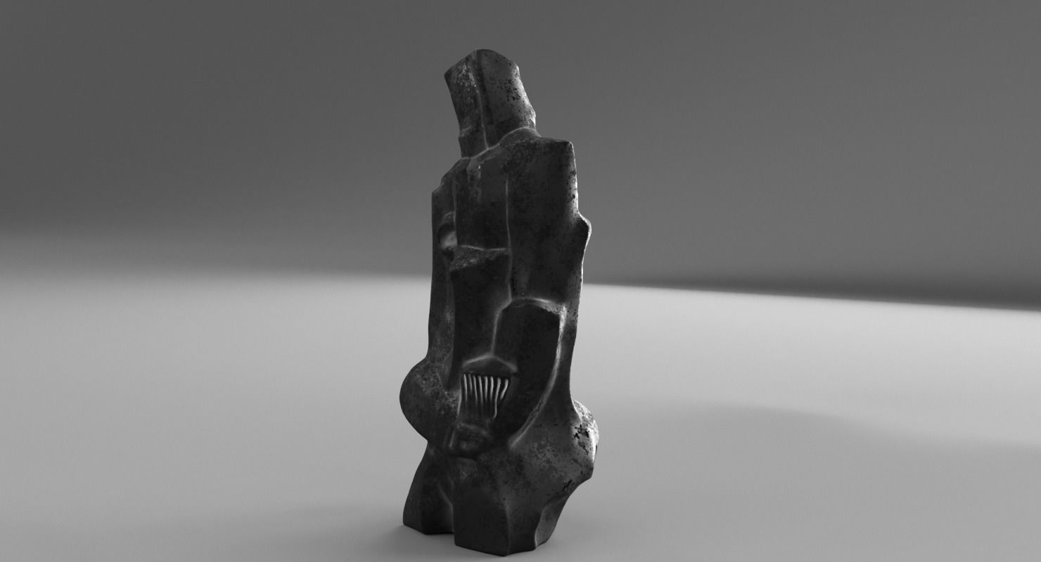 Woman With a Fan 3D model_4