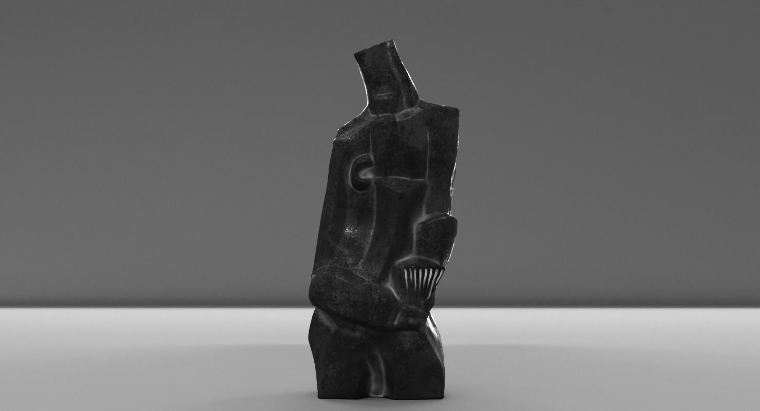 Woman With a Fan 3D model_5