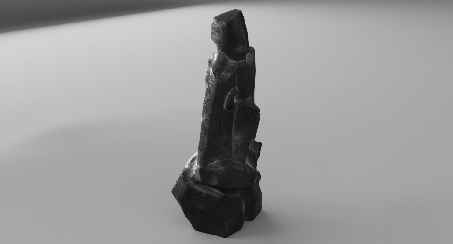 Woman With a Fan 3D model_3