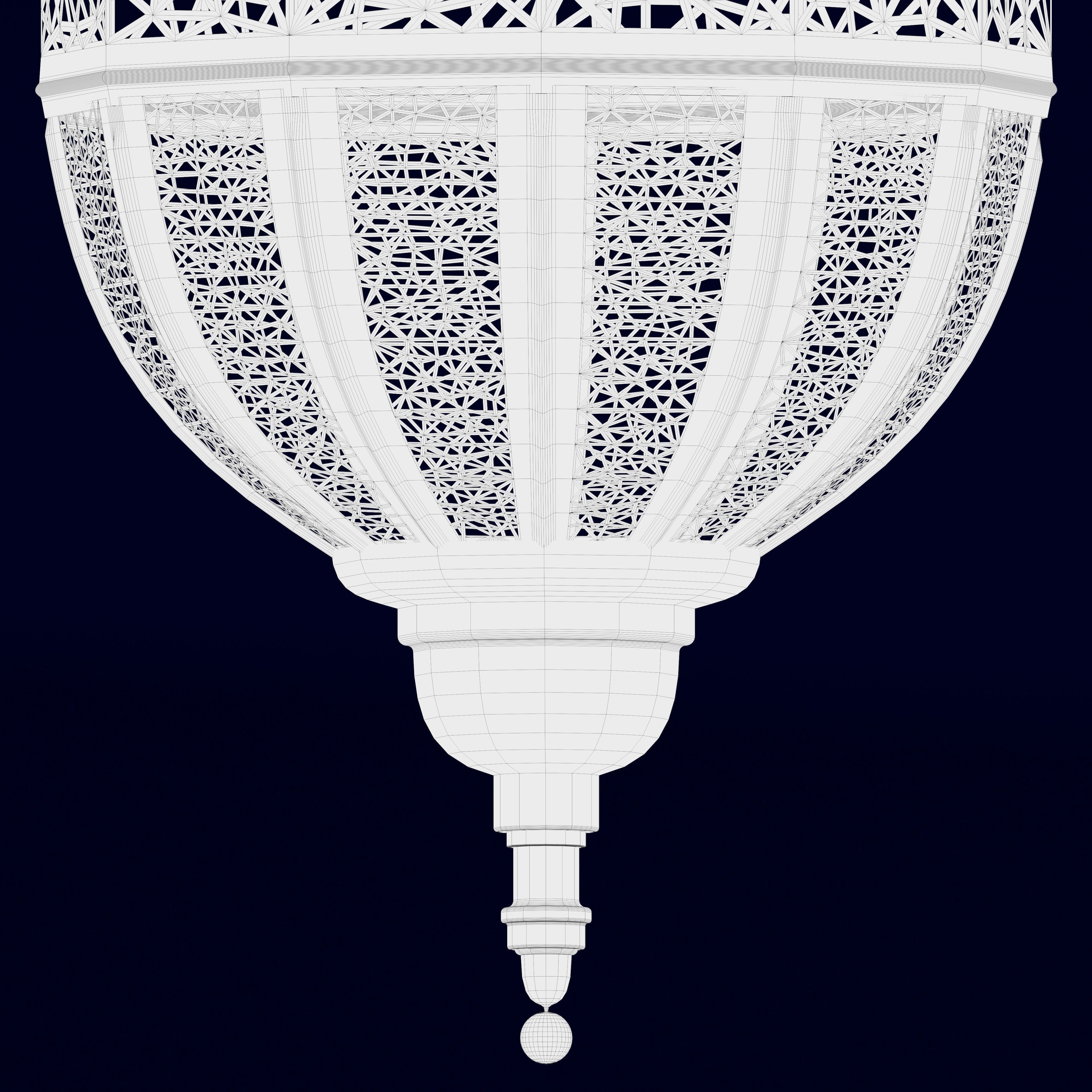 Moroccan Hanging Brass Lamp 3D model_7