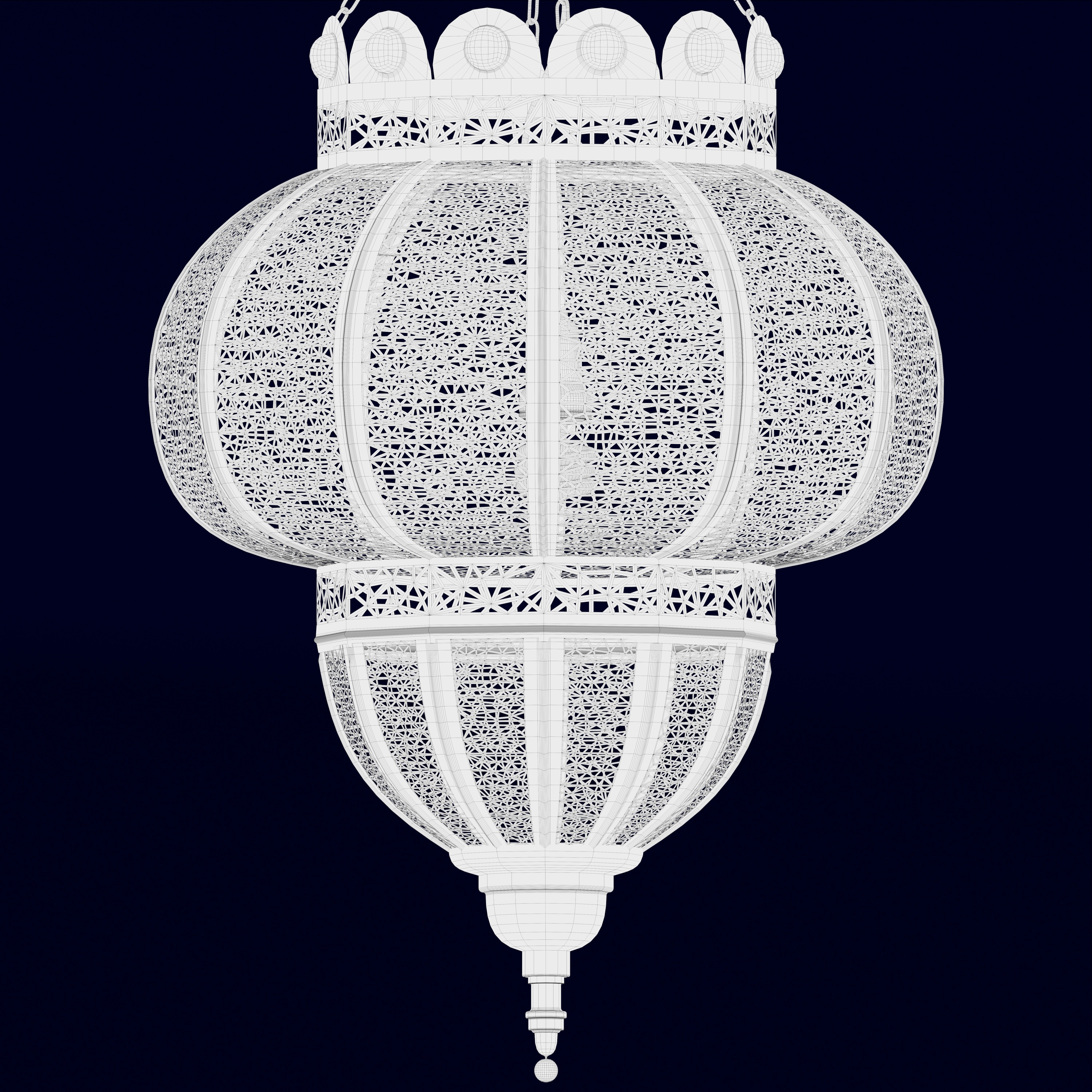 Moroccan Hanging Brass Lamp 3D model_5