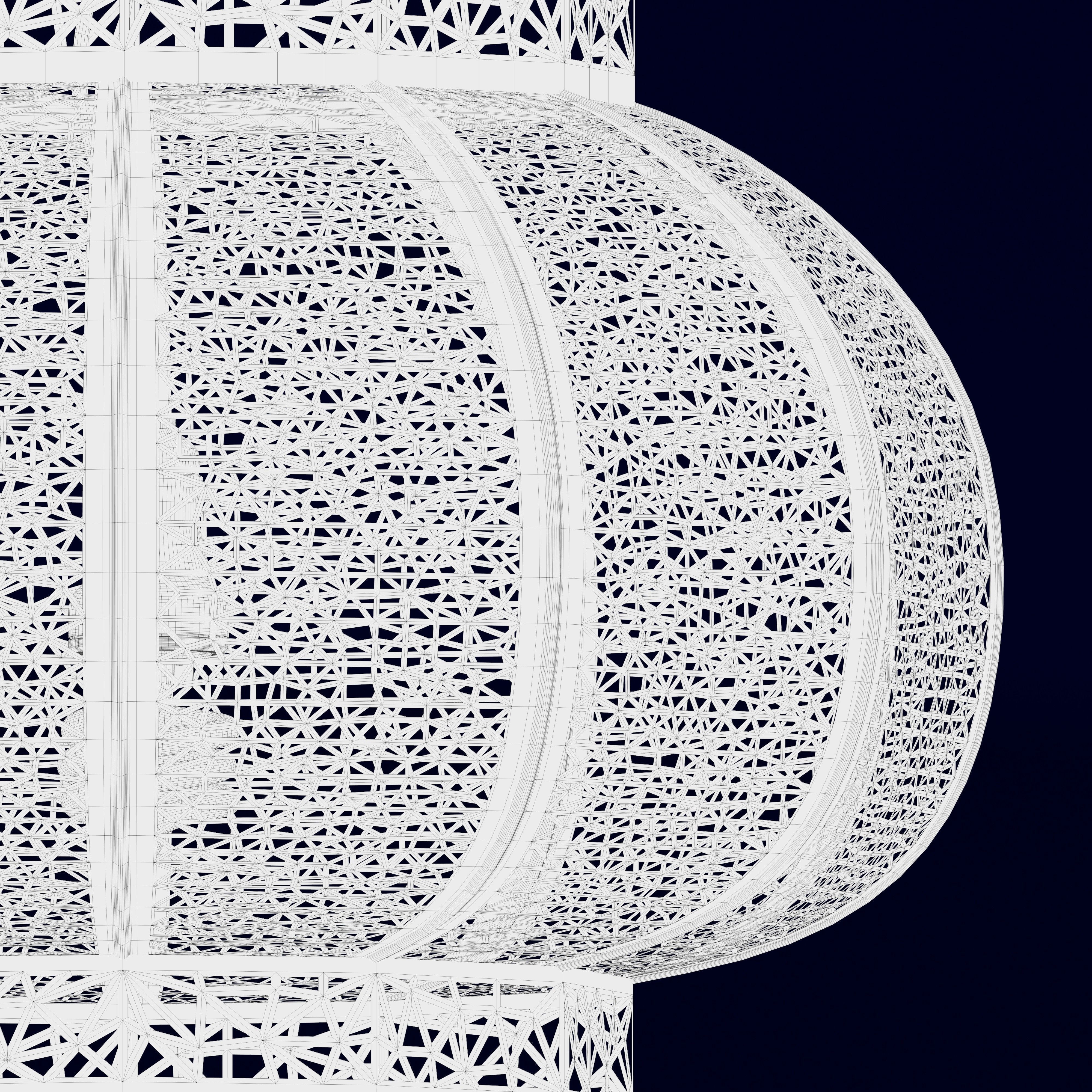 Moroccan Hanging Brass Lamp 3D model_8