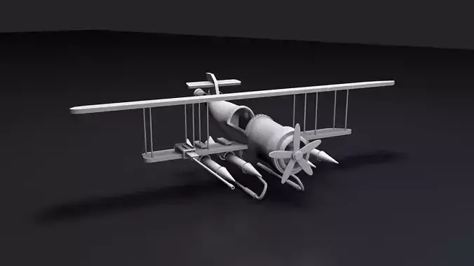 Fighter Aircraft Plane With Missile And Gun