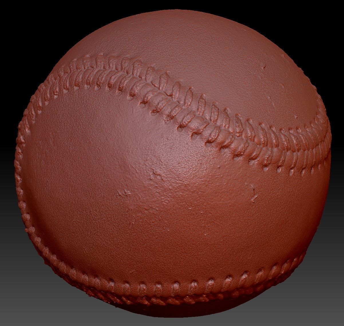 Old baseball 1 cleaned 3D scan with LODs 3D model_5