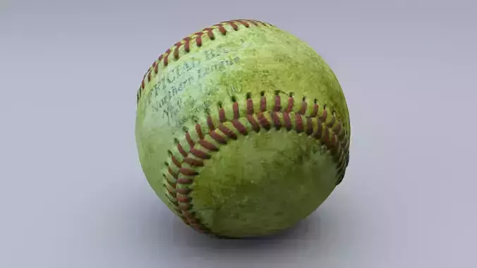 Old baseball 1 cleaned 3D scan with LODs