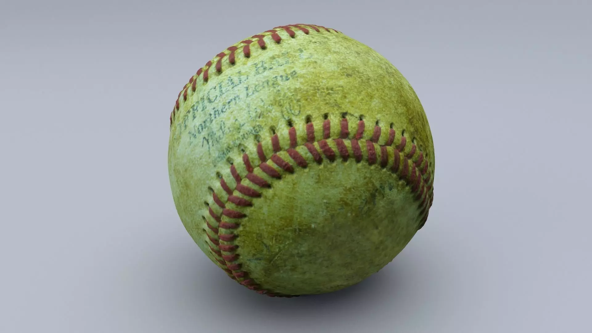 Old baseball 1 cleaned 3D scan with LODs 3D model_0