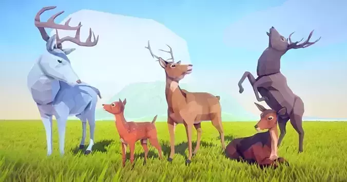 Poly Art Deer 3D model
