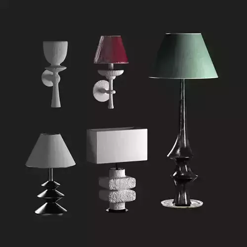 table and wall lamps set 