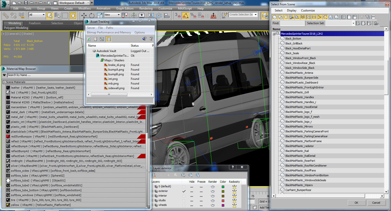 Mercedes Sprinter Tourer 2018 high roof 3D model_21