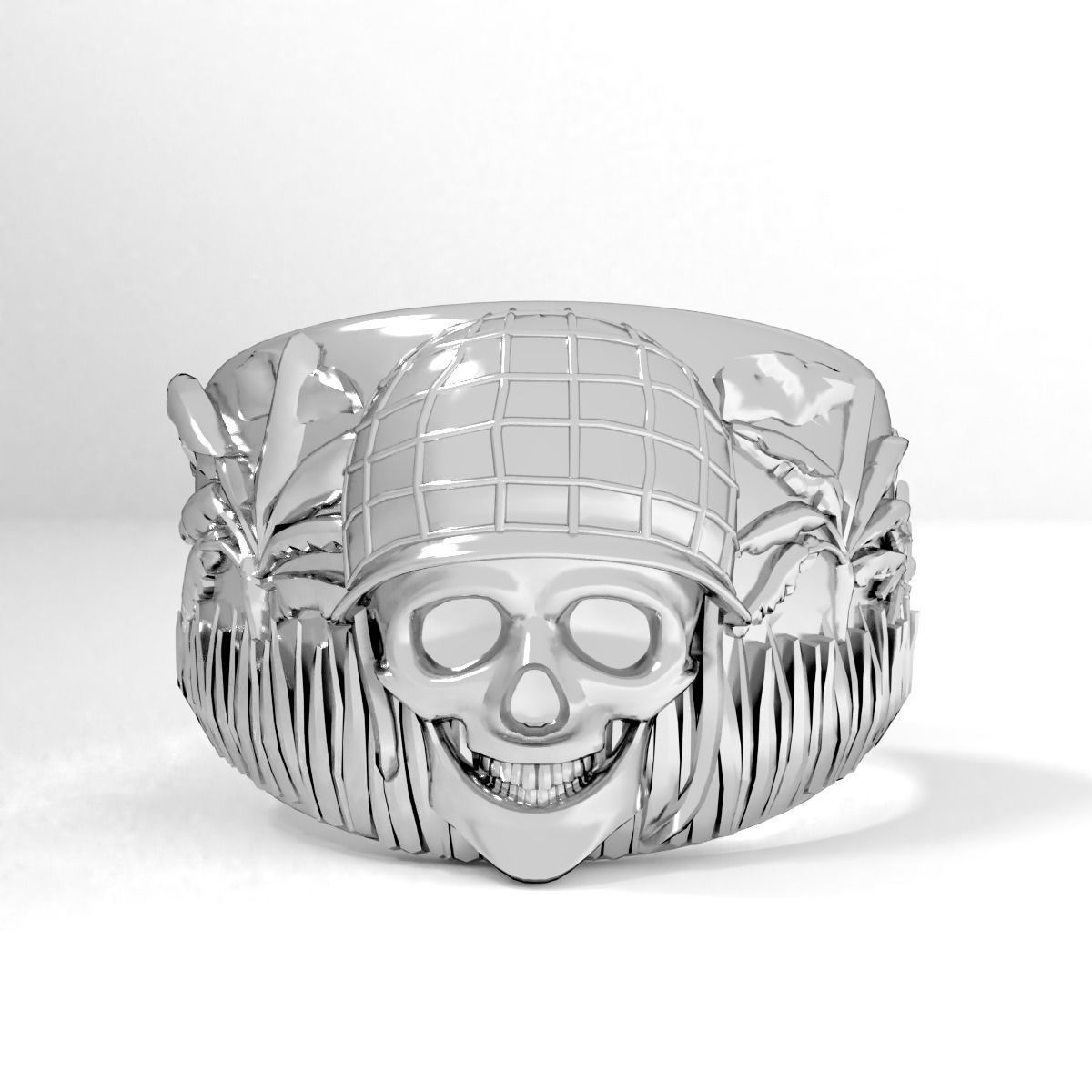 Ring skull vietnam 3D print model_2