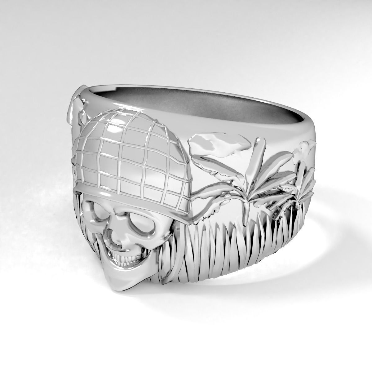Ring skull vietnam 3D print model_5