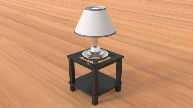 Modern Metal Table Lamp Low-poly 3D model