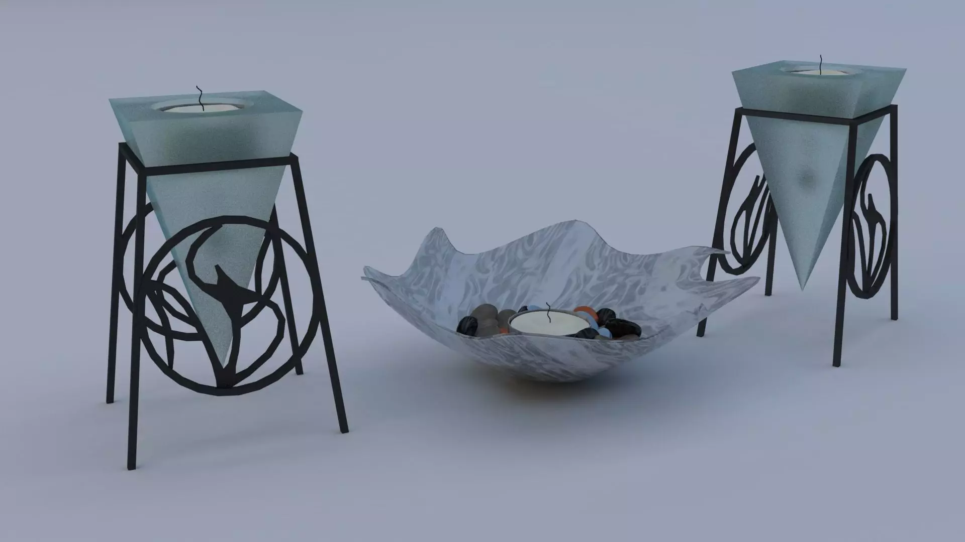 Tea Light Set Free 3D model_0