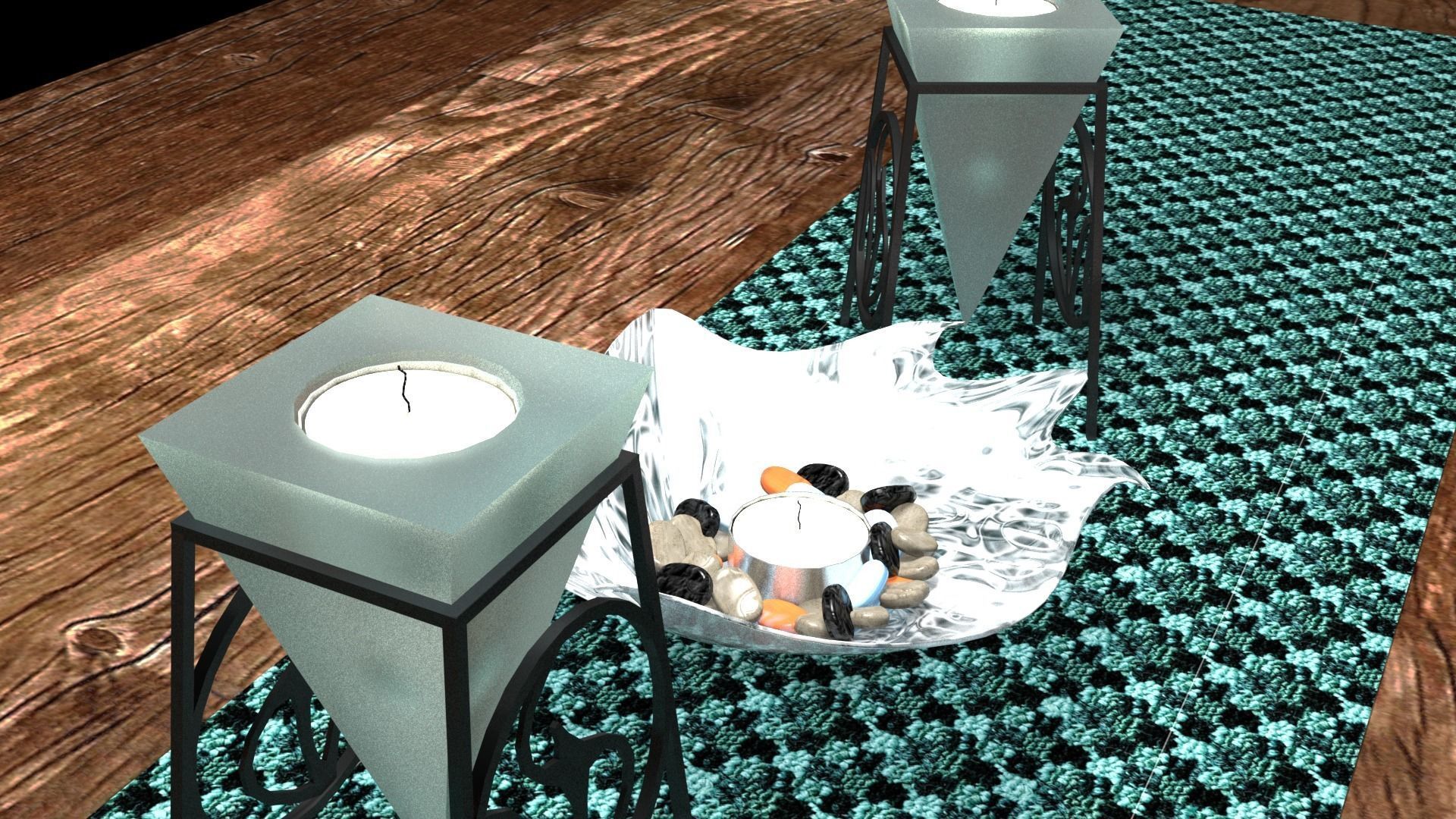 Tea Light Set Free 3D model_4