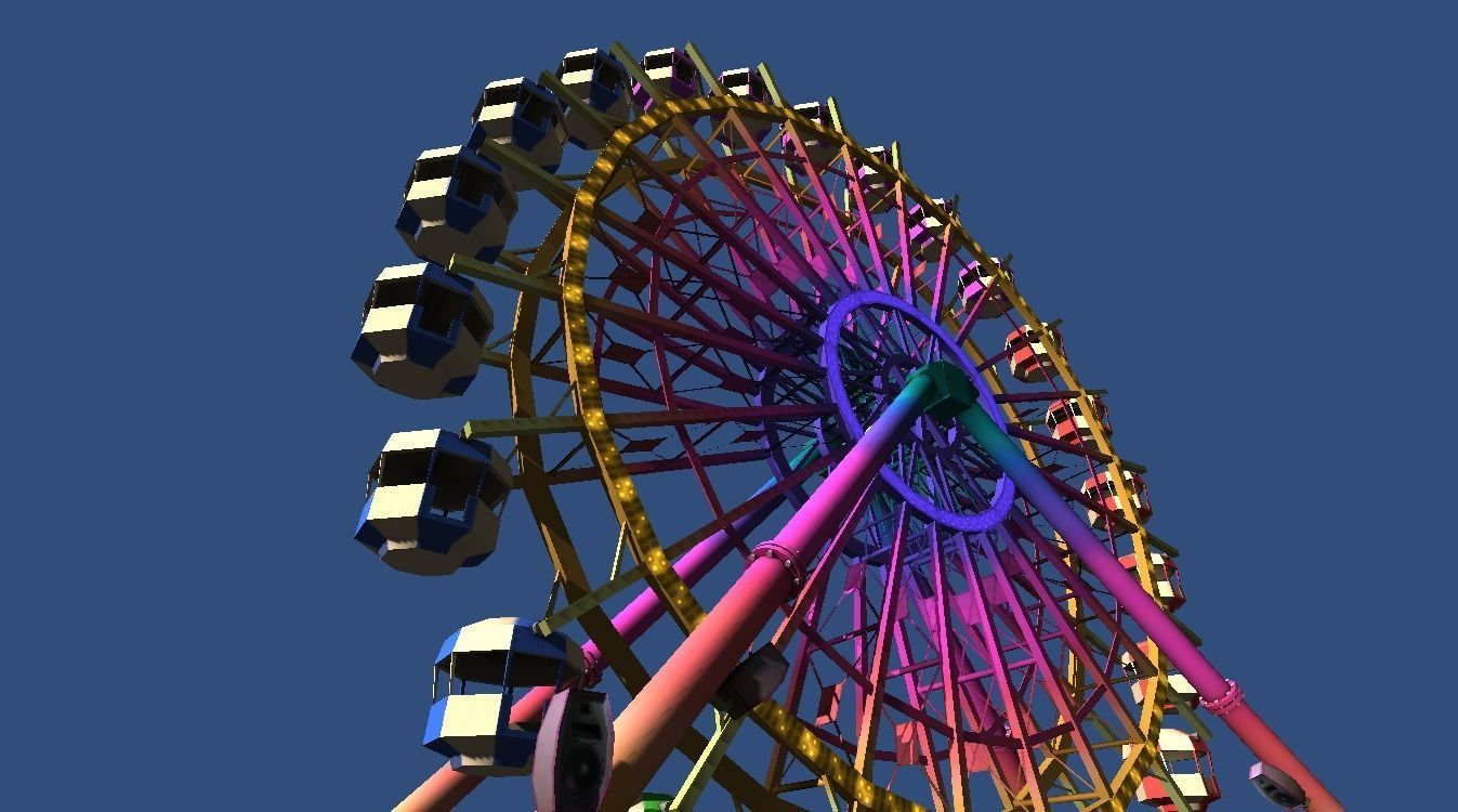 Fairground rides collection Low-poly 3D model_12