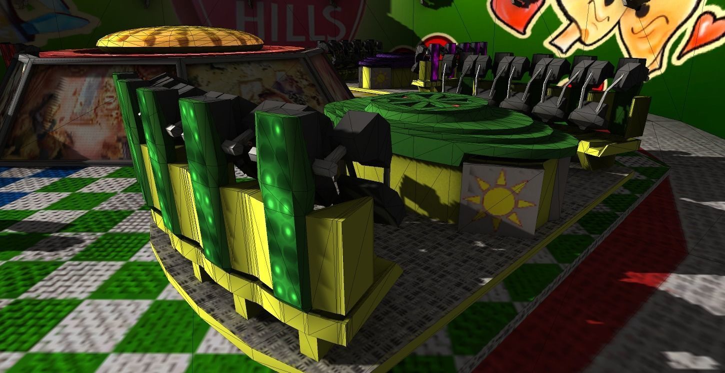 Fairground rides collection Low-poly 3D model_9